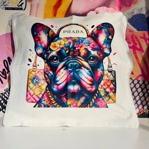Boujee Handmade Bulldog Graphic Pillow